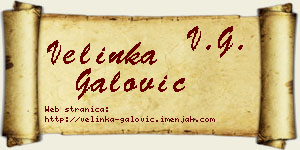 Velinka Galović vizit kartica